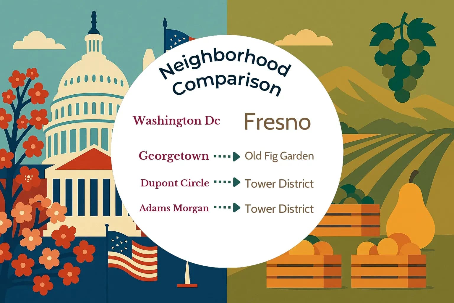 Washington DC vs Fresno Neighborhood Comparison