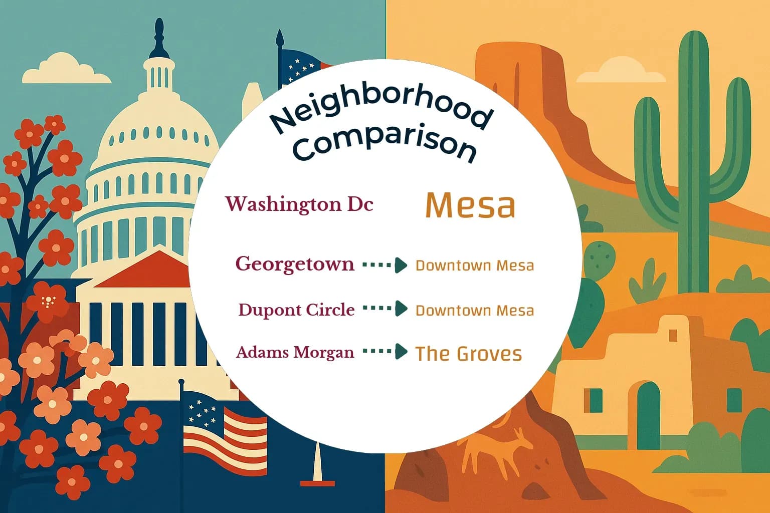 Washington DC vs Mesa Neighborhood Comparison