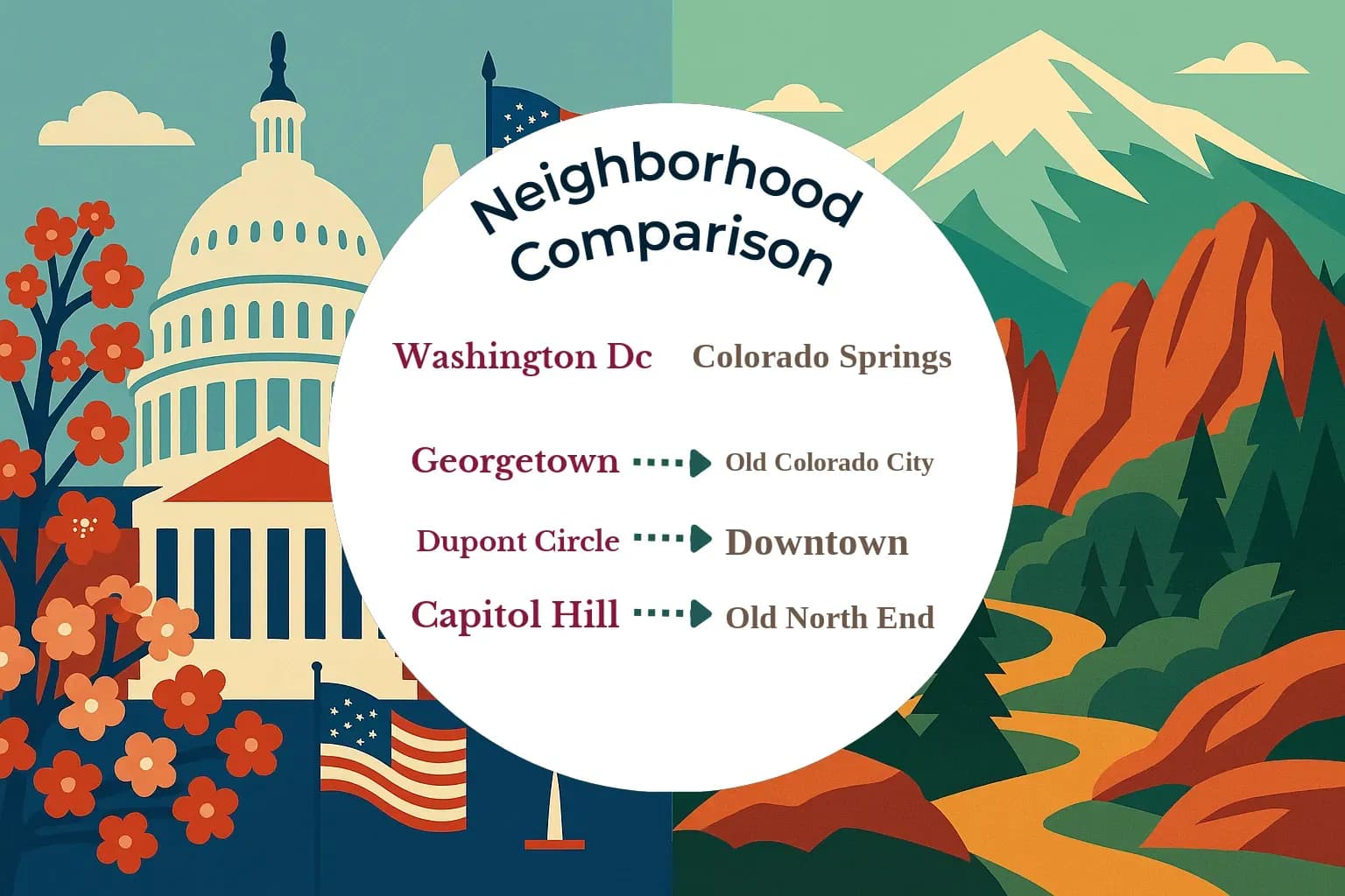 Washington DC vs Colorado Springs Neighborhood Comparison