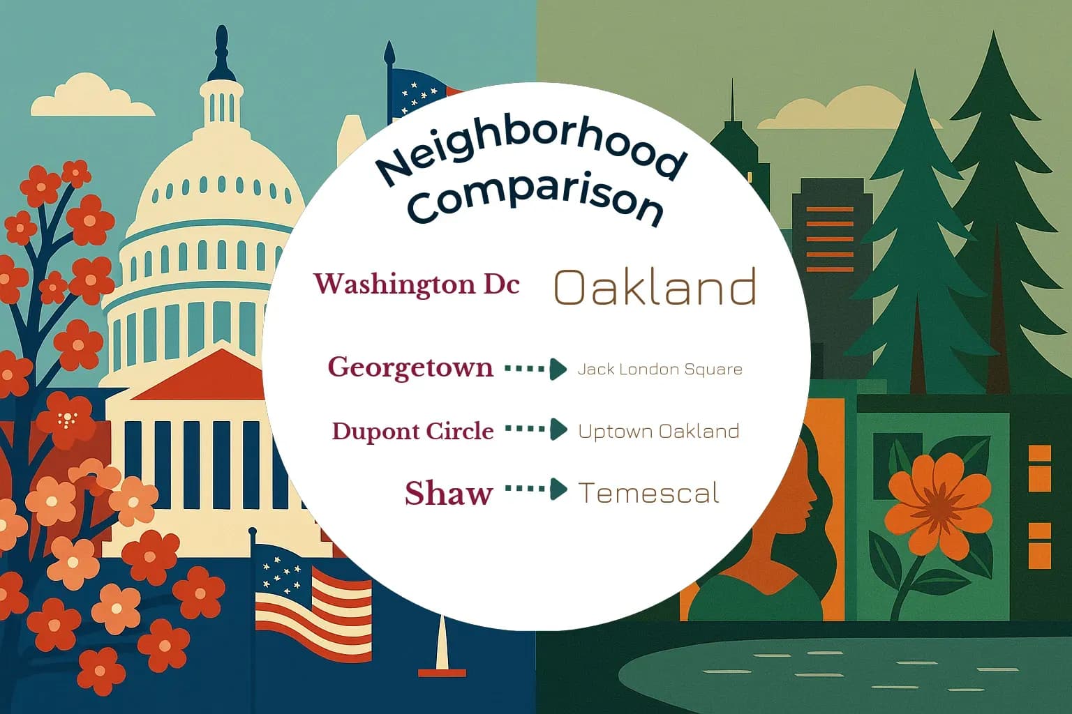Washington DC vs Oakland Neighborhood Comparison