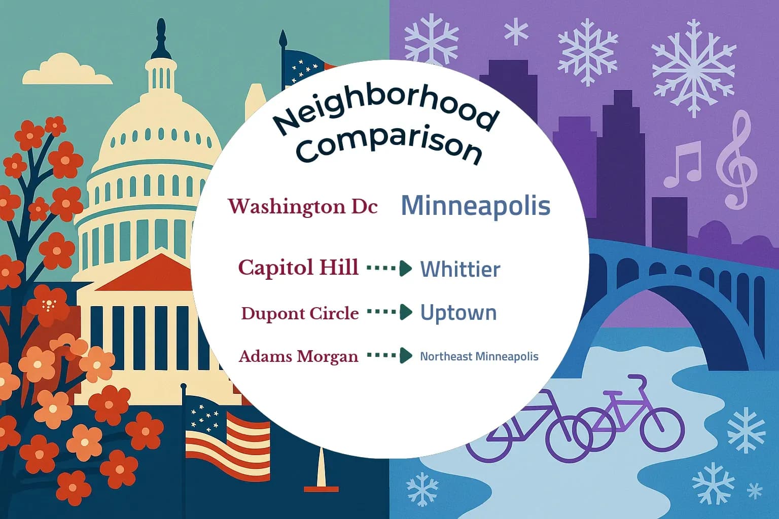 Washington DC vs Minneapolis Neighborhood Comparison