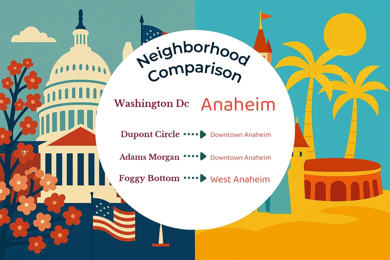 Washington DC vs Anaheim Neighborhood Comparison