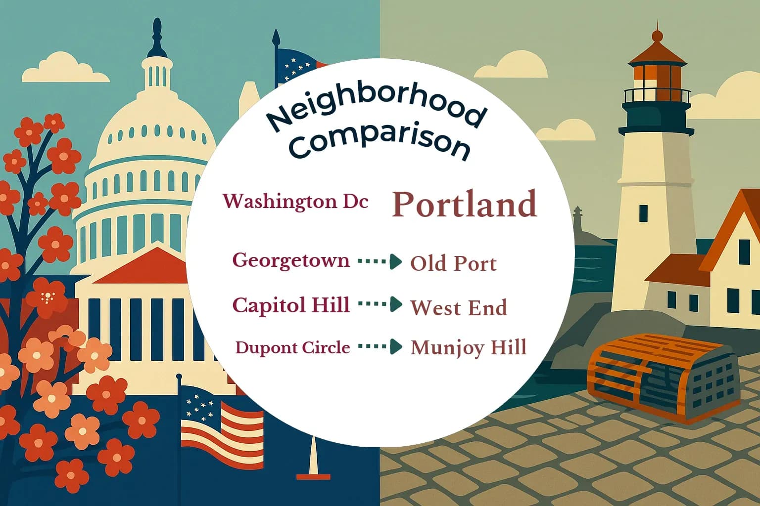 Washington DC vs Portland Neighborhood Comparison