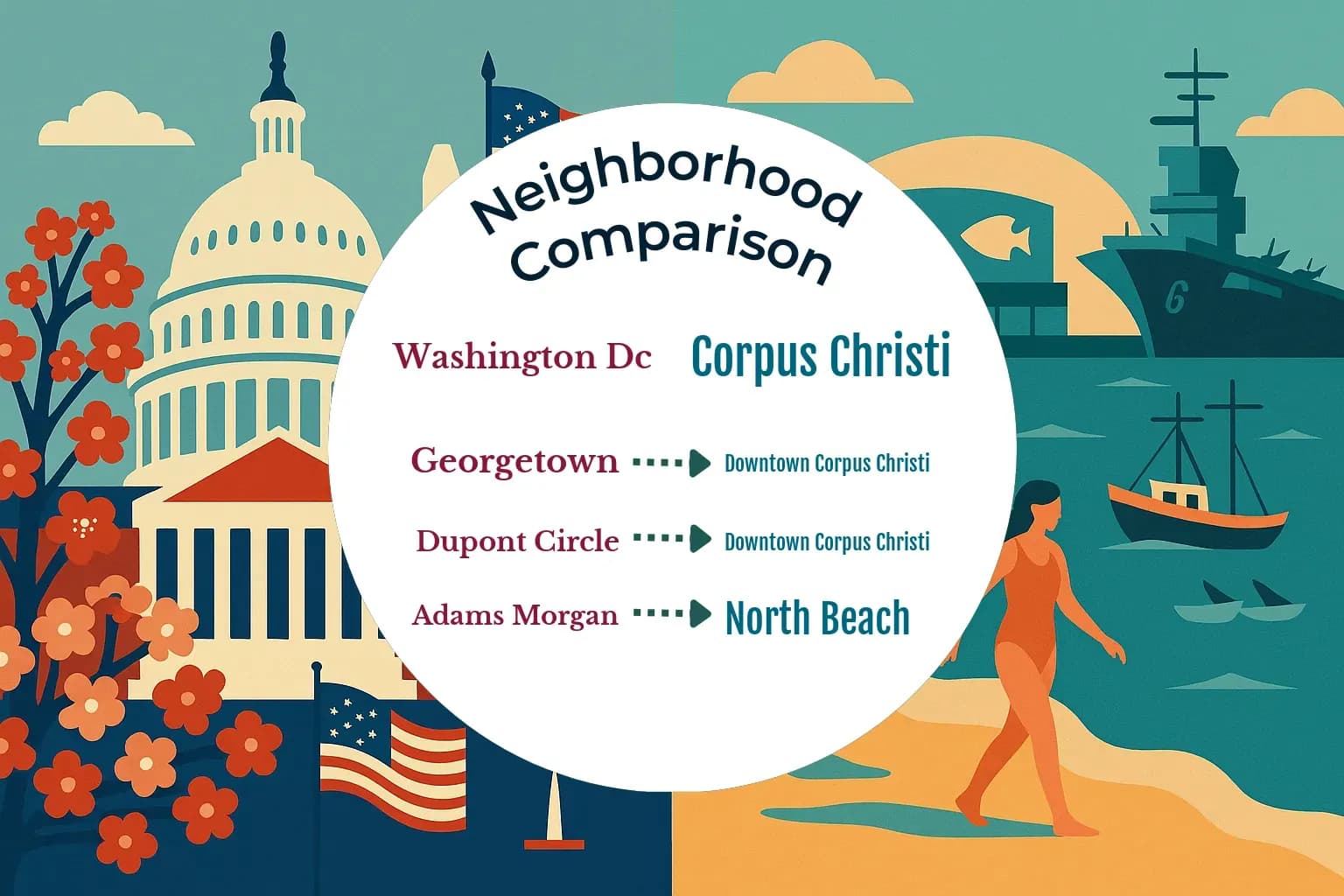 Washington DC vs Corpus Christi Neighborhood Comparison