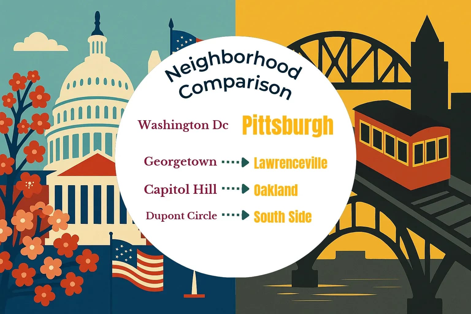 Washington DC vs Pittsburgh Neighborhood Comparison