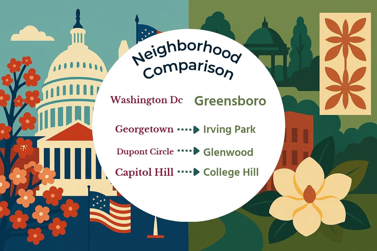 Washington DC vs Greensboro Neighborhood Comparison