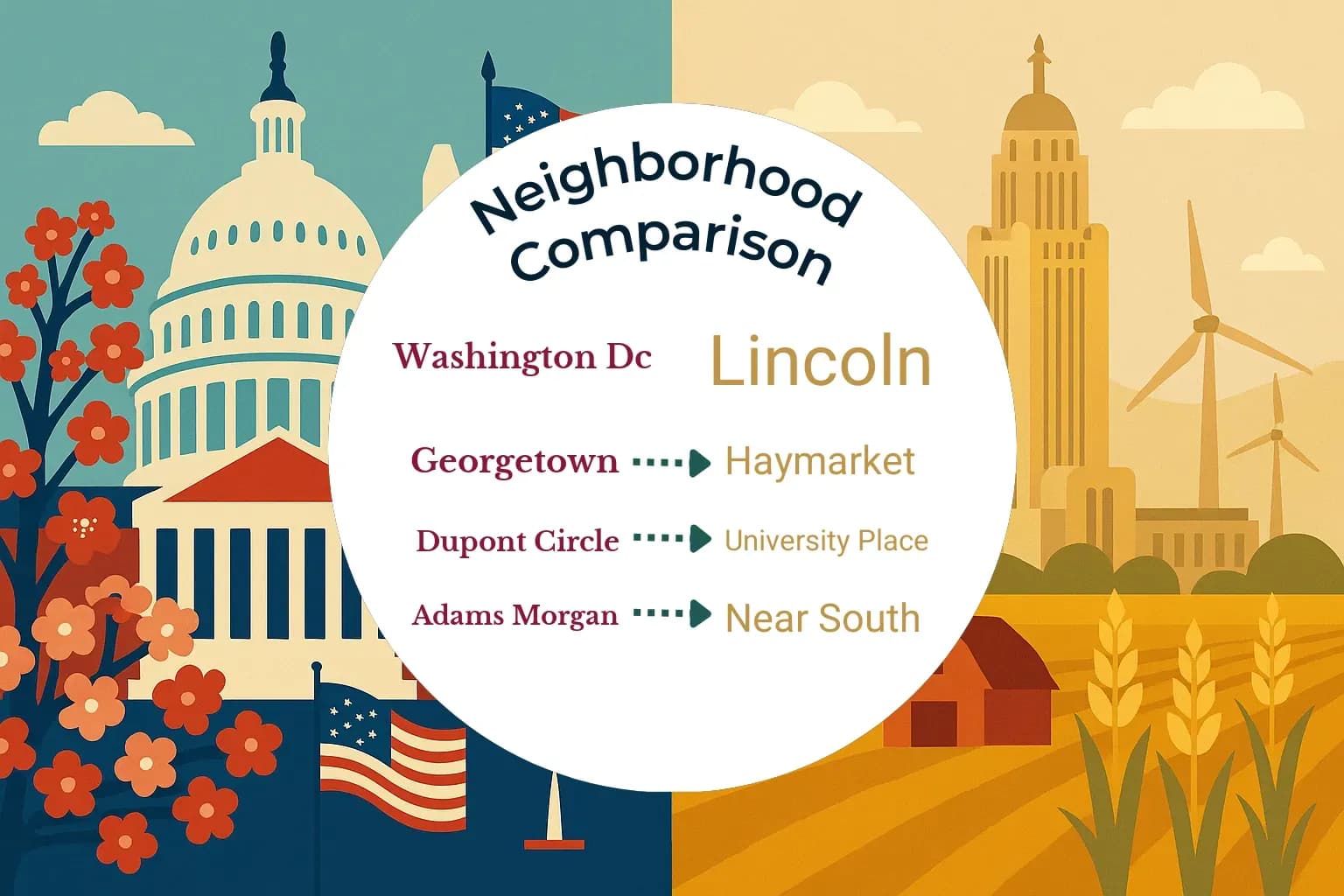 Washington DC vs Lincoln Neighborhood Comparison