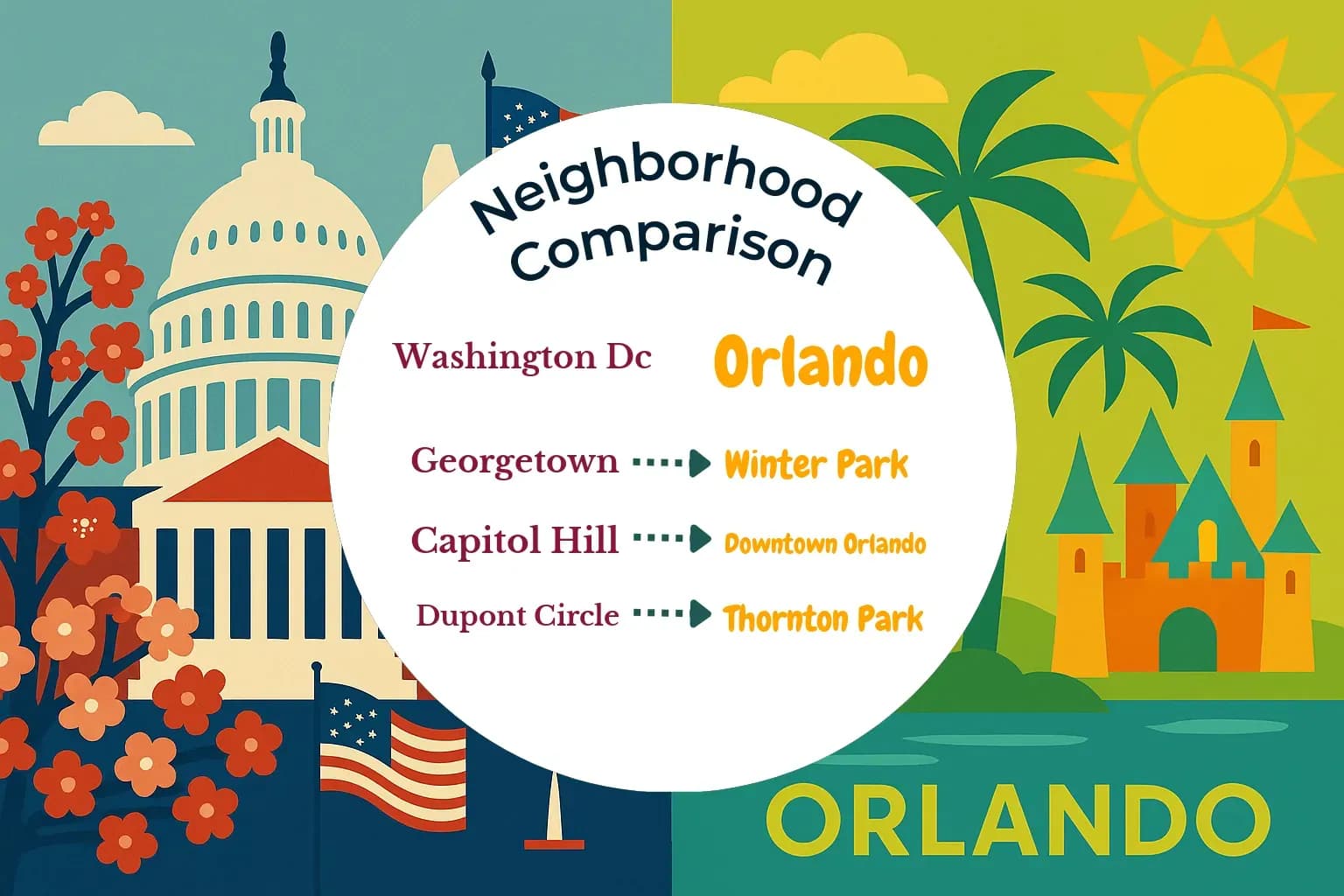 Washington DC vs Orlando Neighborhood Comparison