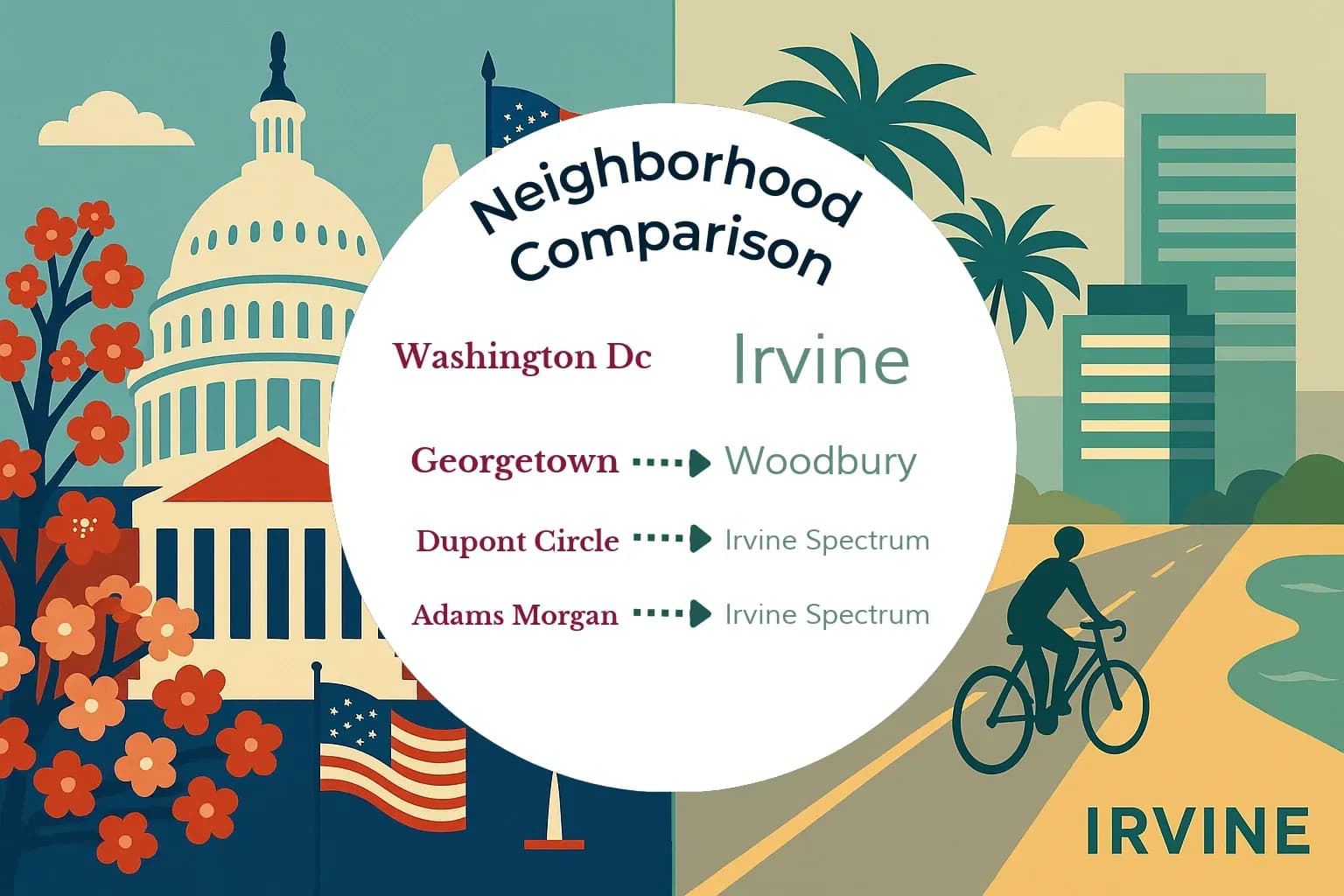 Washington DC vs Irvine Neighborhood Comparison