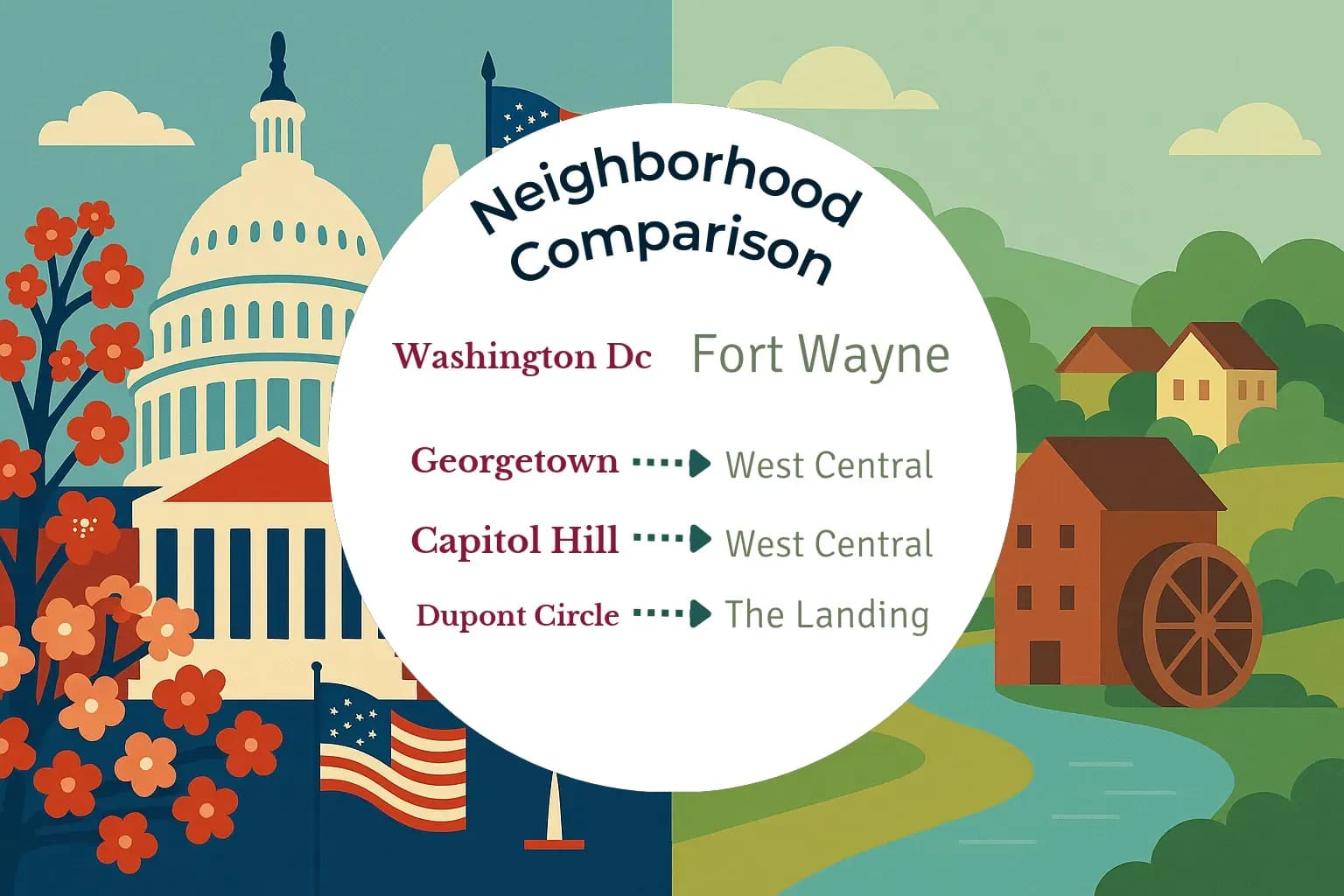 Washington DC vs Fort Wayne Neighborhood Comparison