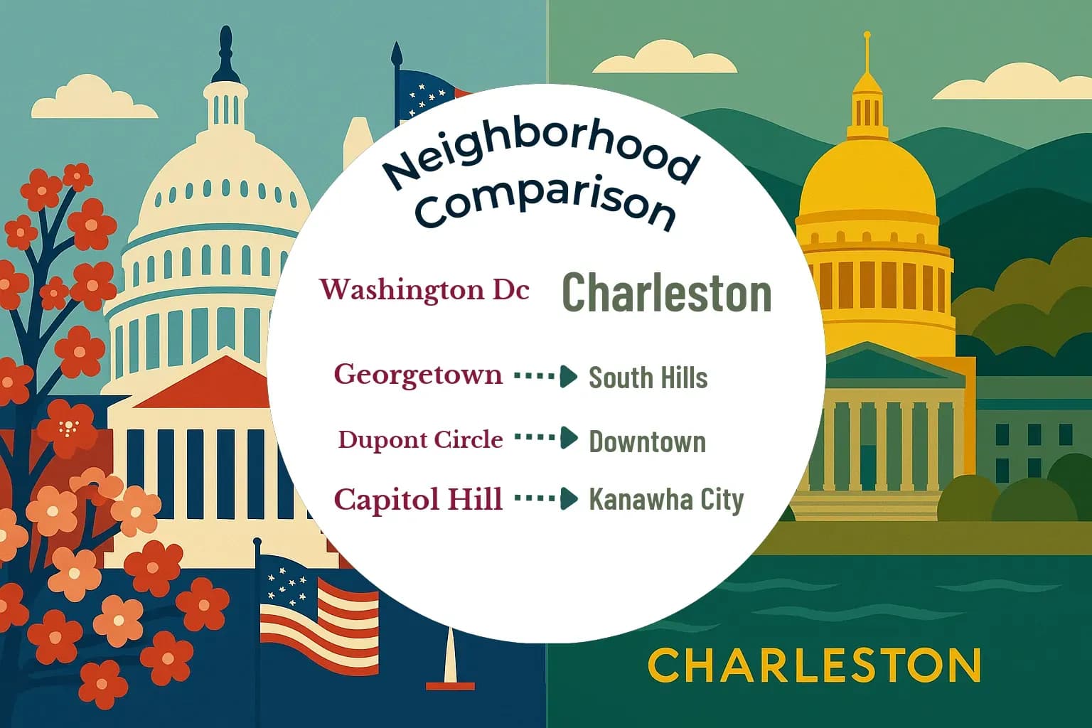 Washington DC vs Charleston Neighborhood Comparison