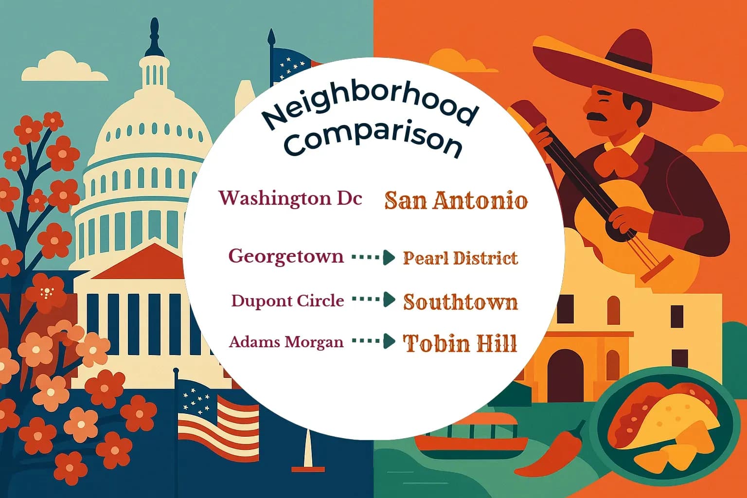 Washington DC vs San Antonio Neighborhood Comparison