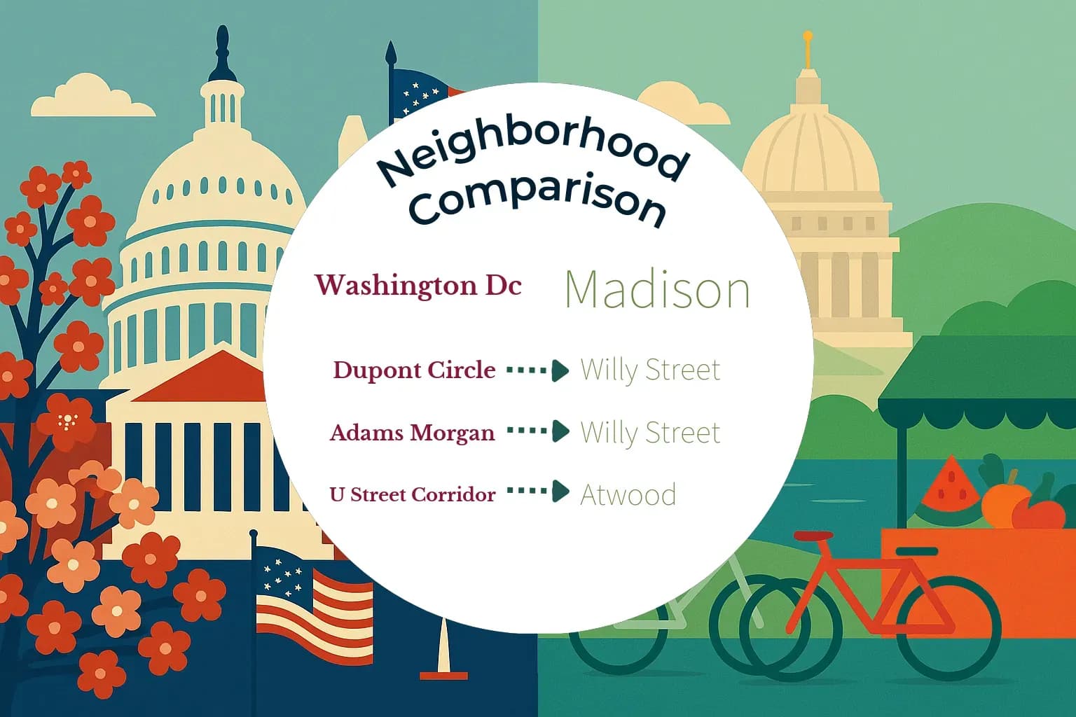 Washington DC vs Madison Neighborhood Comparison