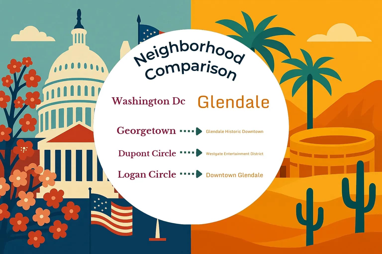 Washington DC vs Glendale Neighborhood Comparison