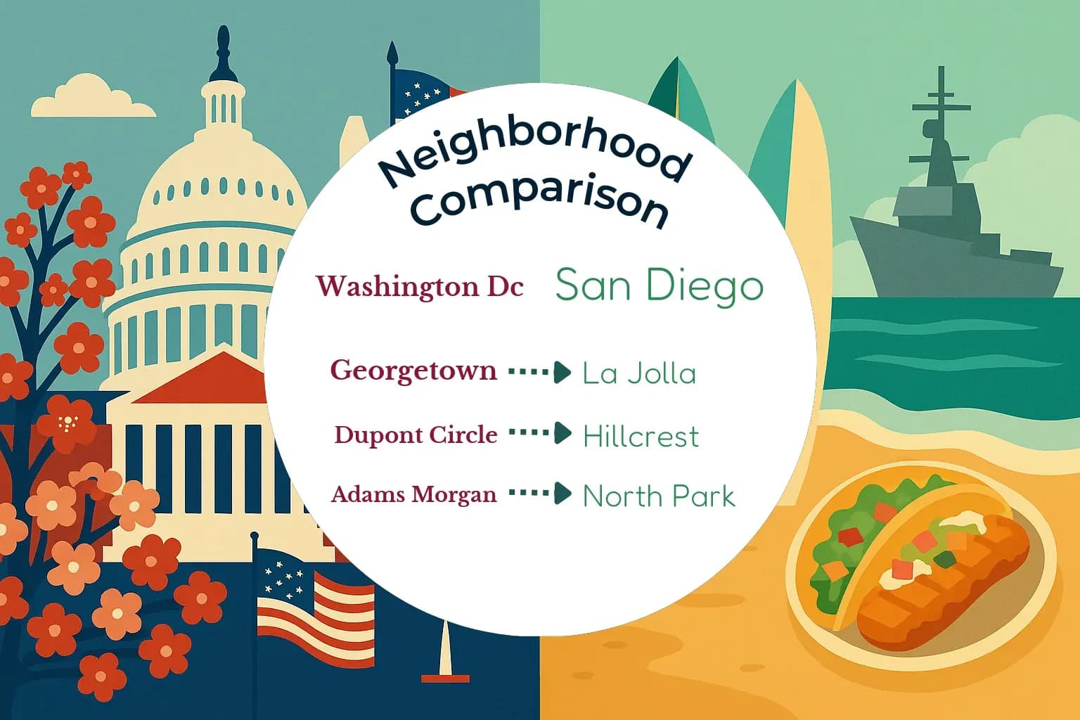 Washington DC vs San Diego Neighborhood Comparison
