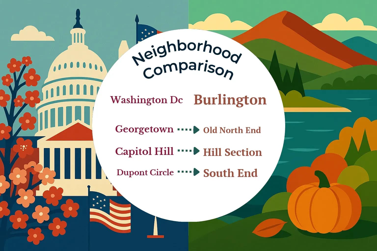 Washington DC vs Burlington Neighborhood Comparison