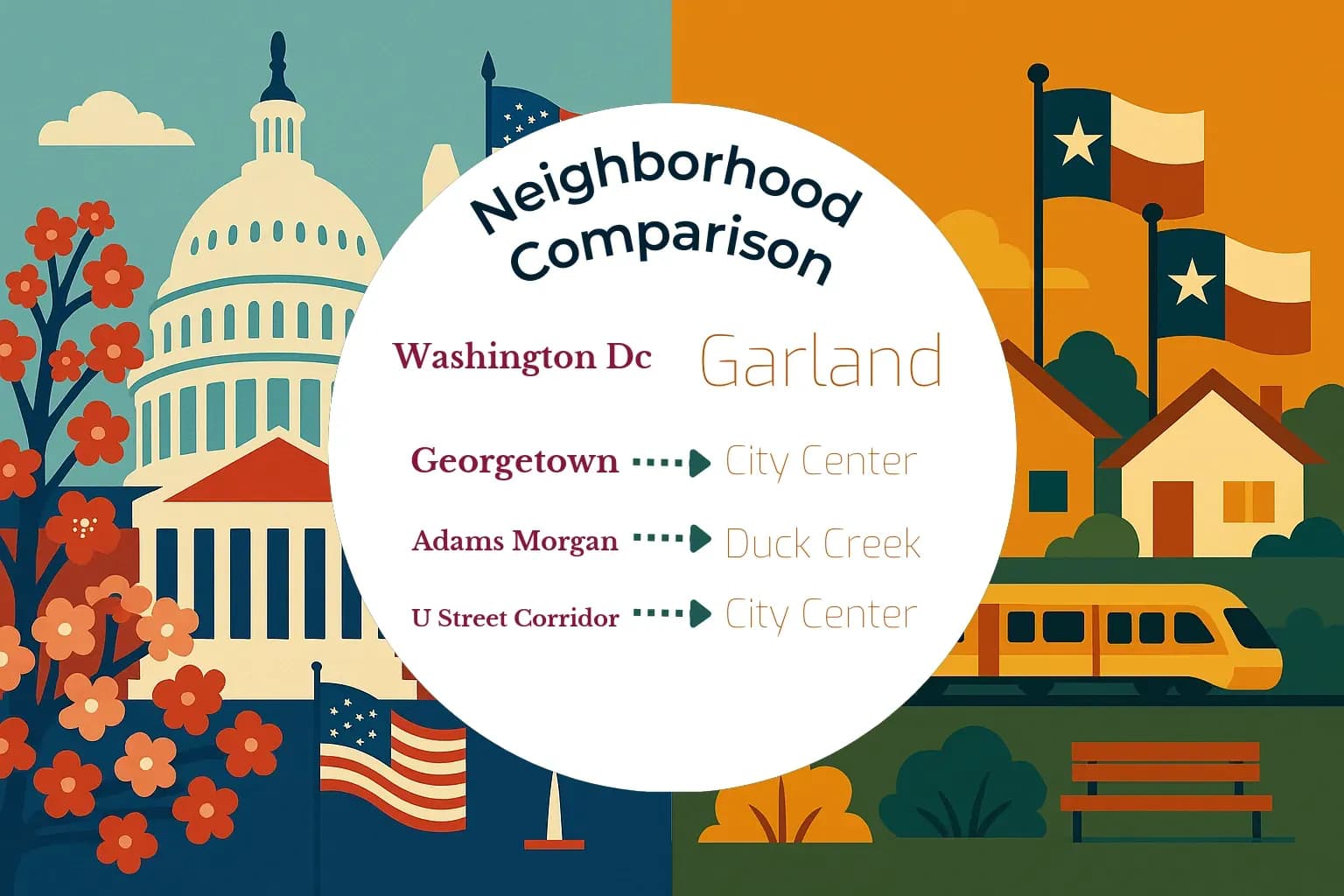 Washington DC vs Garland Neighborhood Comparison