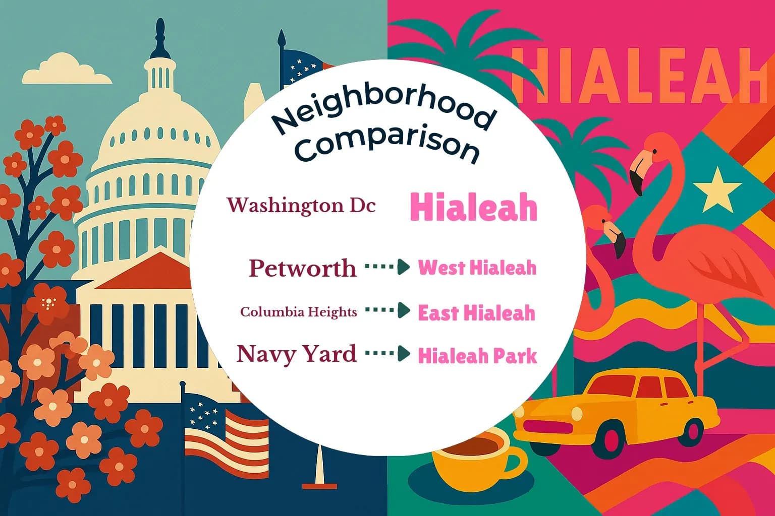 Washington DC vs Hialeah Neighborhood Comparison