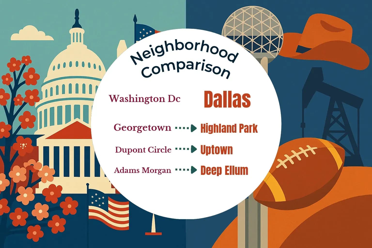 Washington DC vs Dallas Neighborhood Comparison