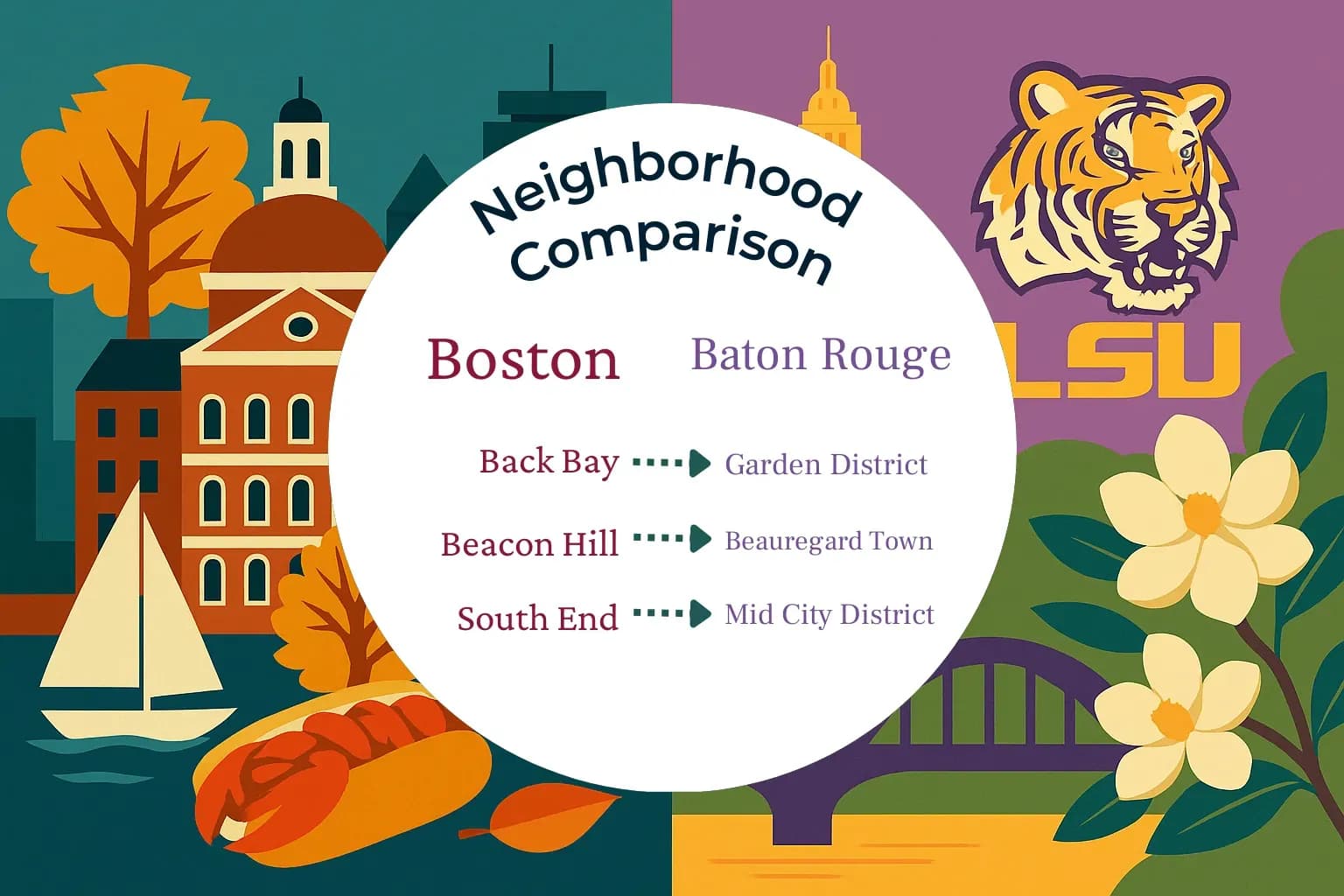 Boston vs Baton Rouge Neighborhood Comparison
