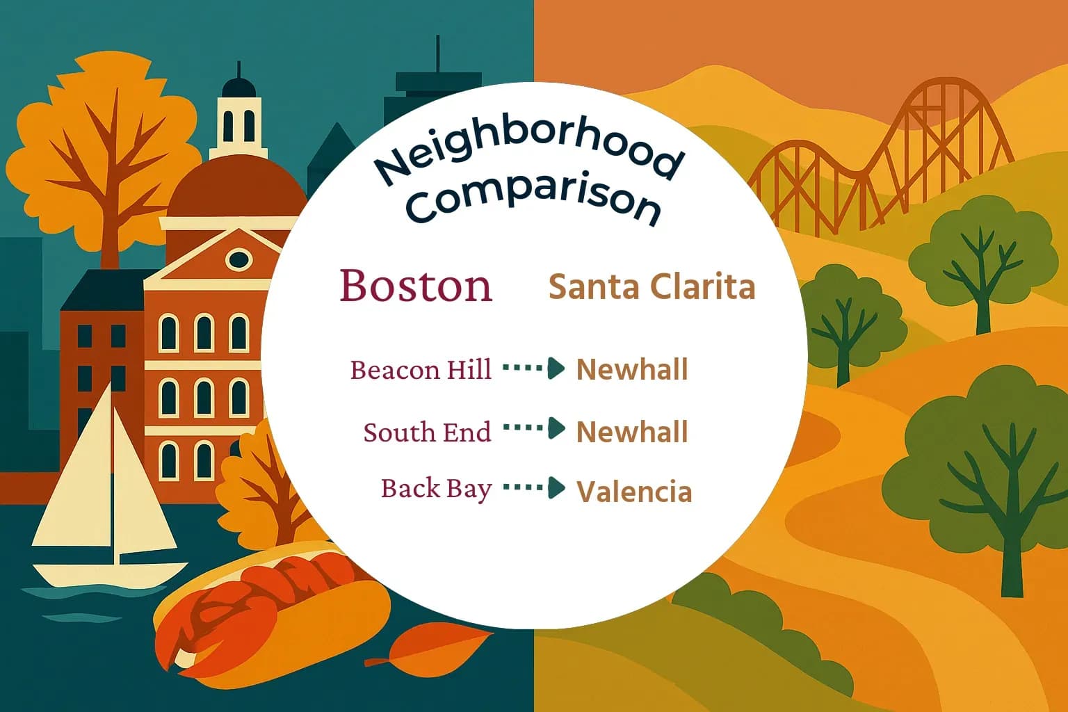 Boston vs Santa Clarita Neighborhood Comparison
