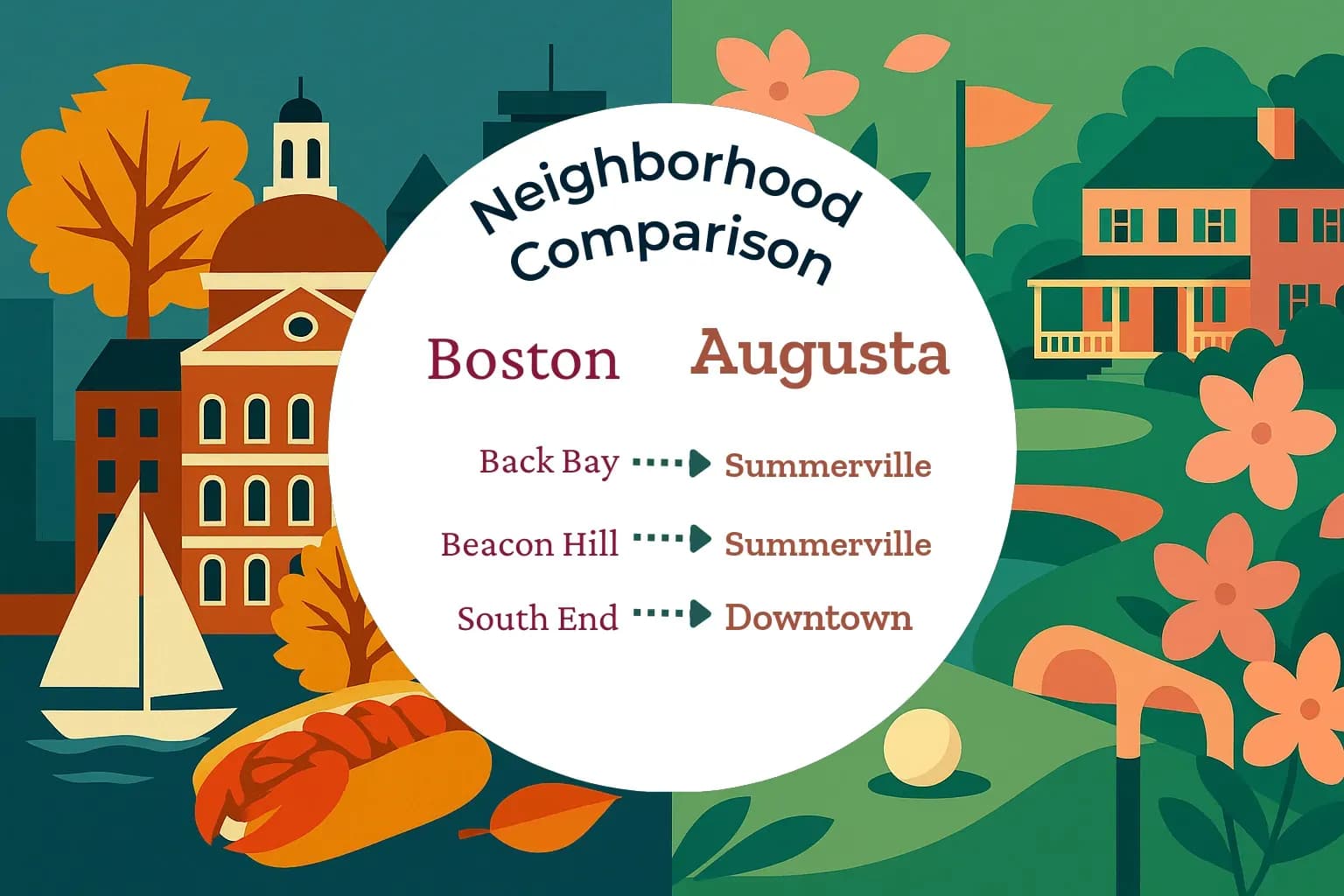 Boston vs Augusta Neighborhood Comparison