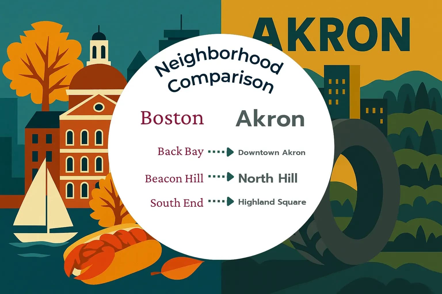 Boston vs Akron Neighborhood Comparison