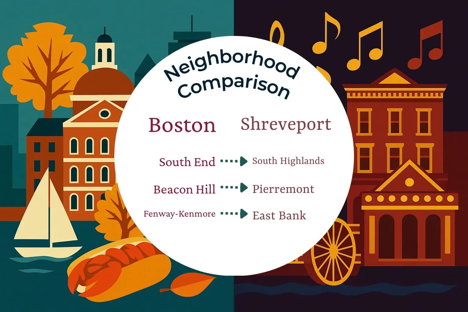 Boston vs Shreveport Neighborhood Comparison