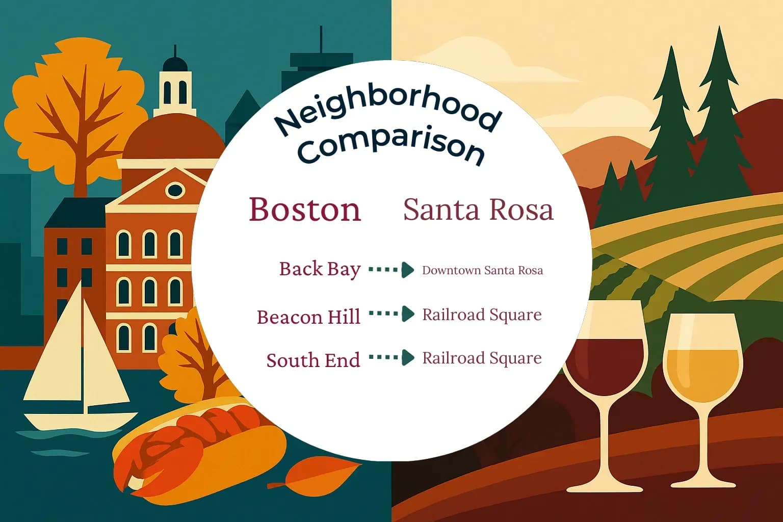 Boston vs Santa Rosa Neighborhood Comparison