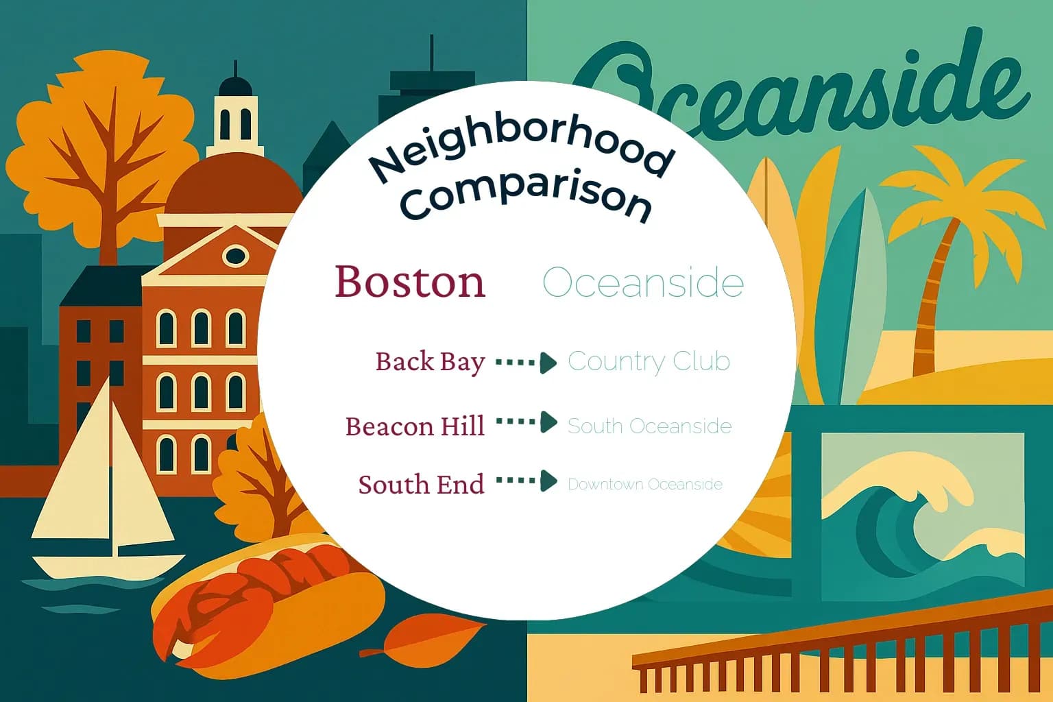 Boston vs Oceanside Neighborhood Comparison