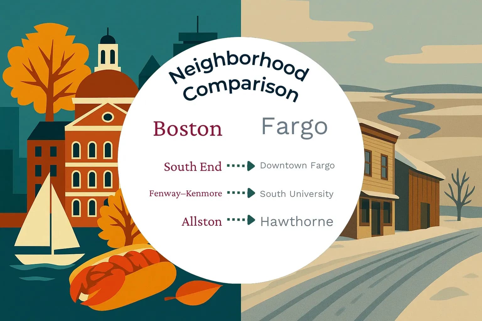 Boston vs Fargo Neighborhood Comparison