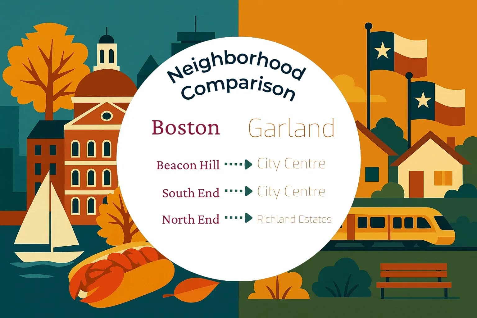 Boston vs Garland Neighborhood Comparison