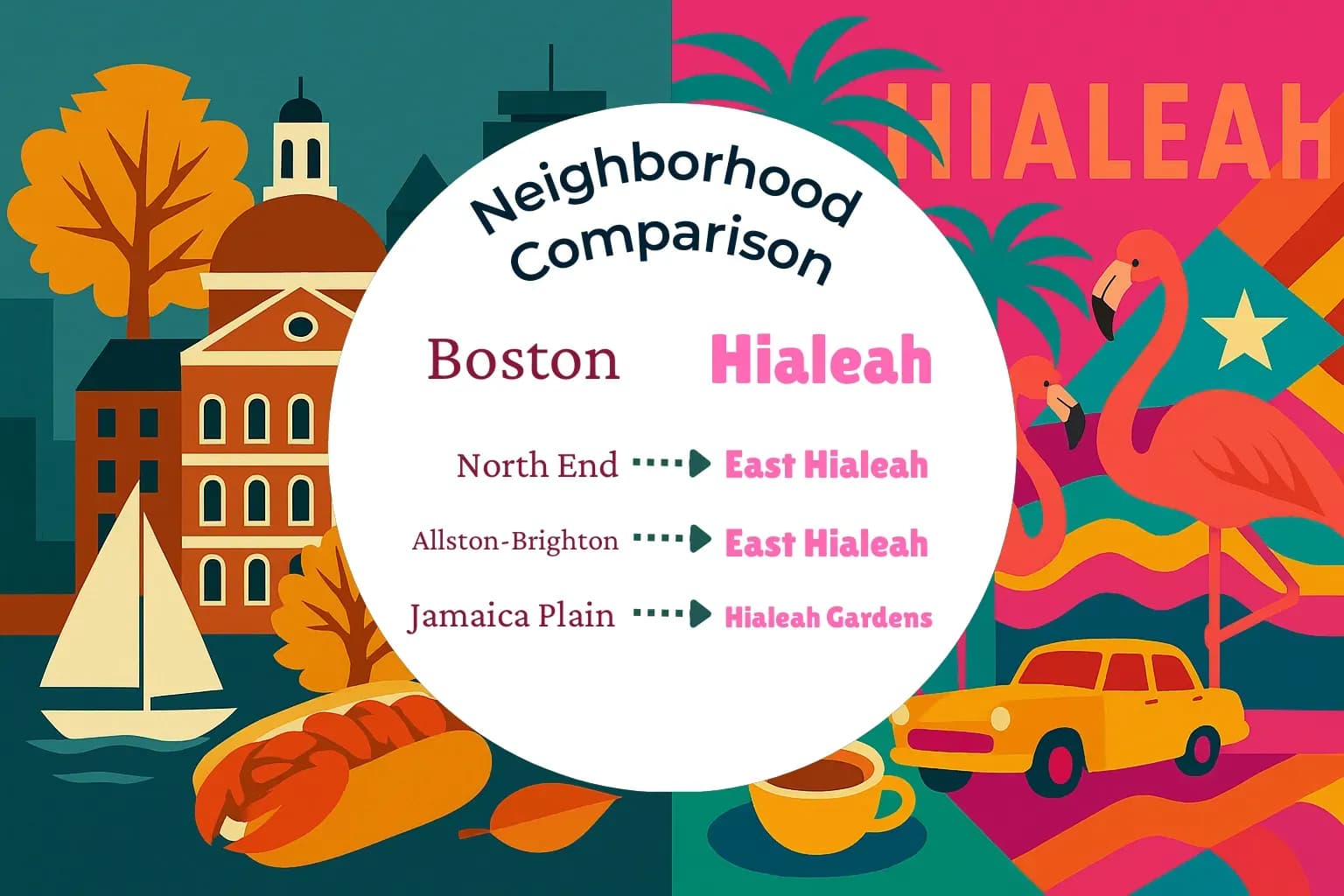 Boston vs Hialeah Neighborhood Comparison