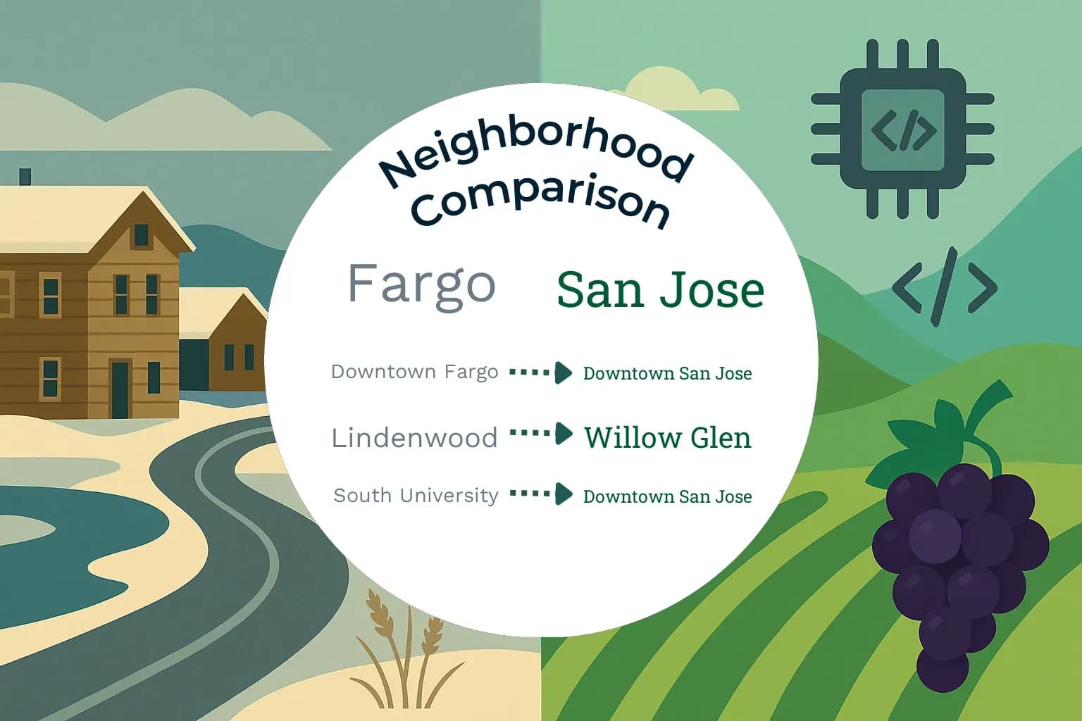 Fargo vs San Jose Neighborhood Comparison