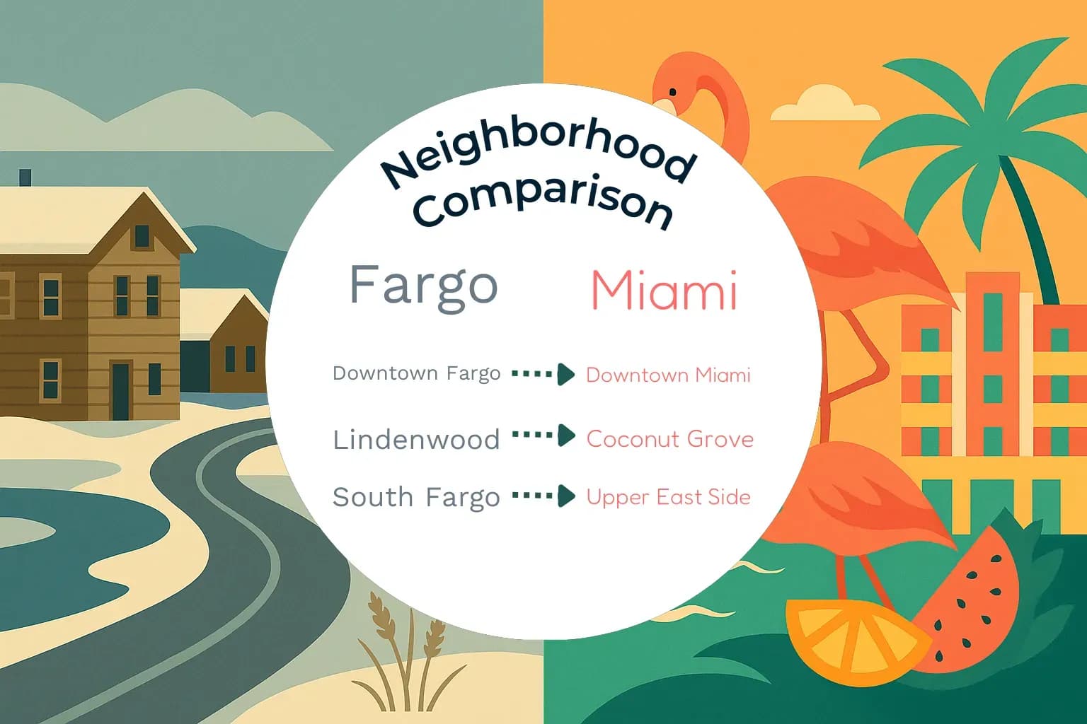Fargo vs Miami Neighborhood Comparison