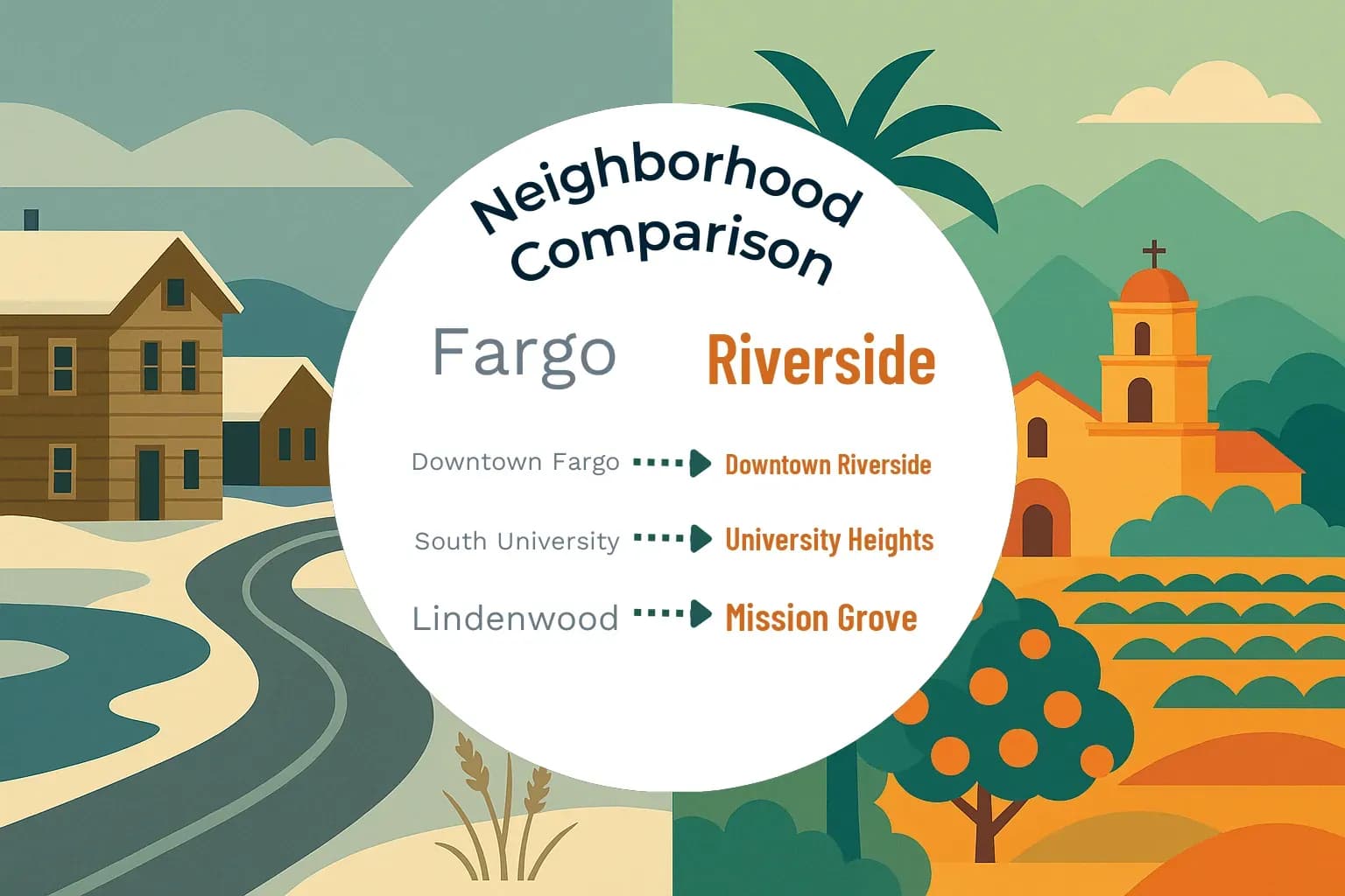 Fargo vs Riverside Neighborhood Comparison