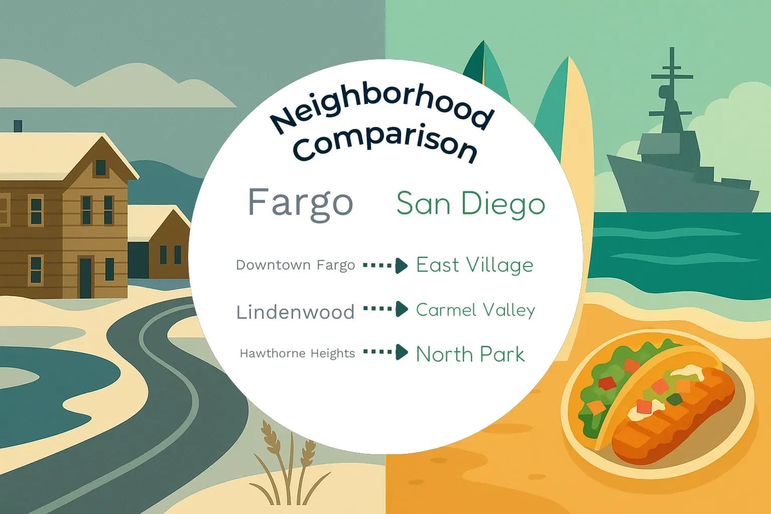 Fargo vs San Diego Neighborhood Comparison