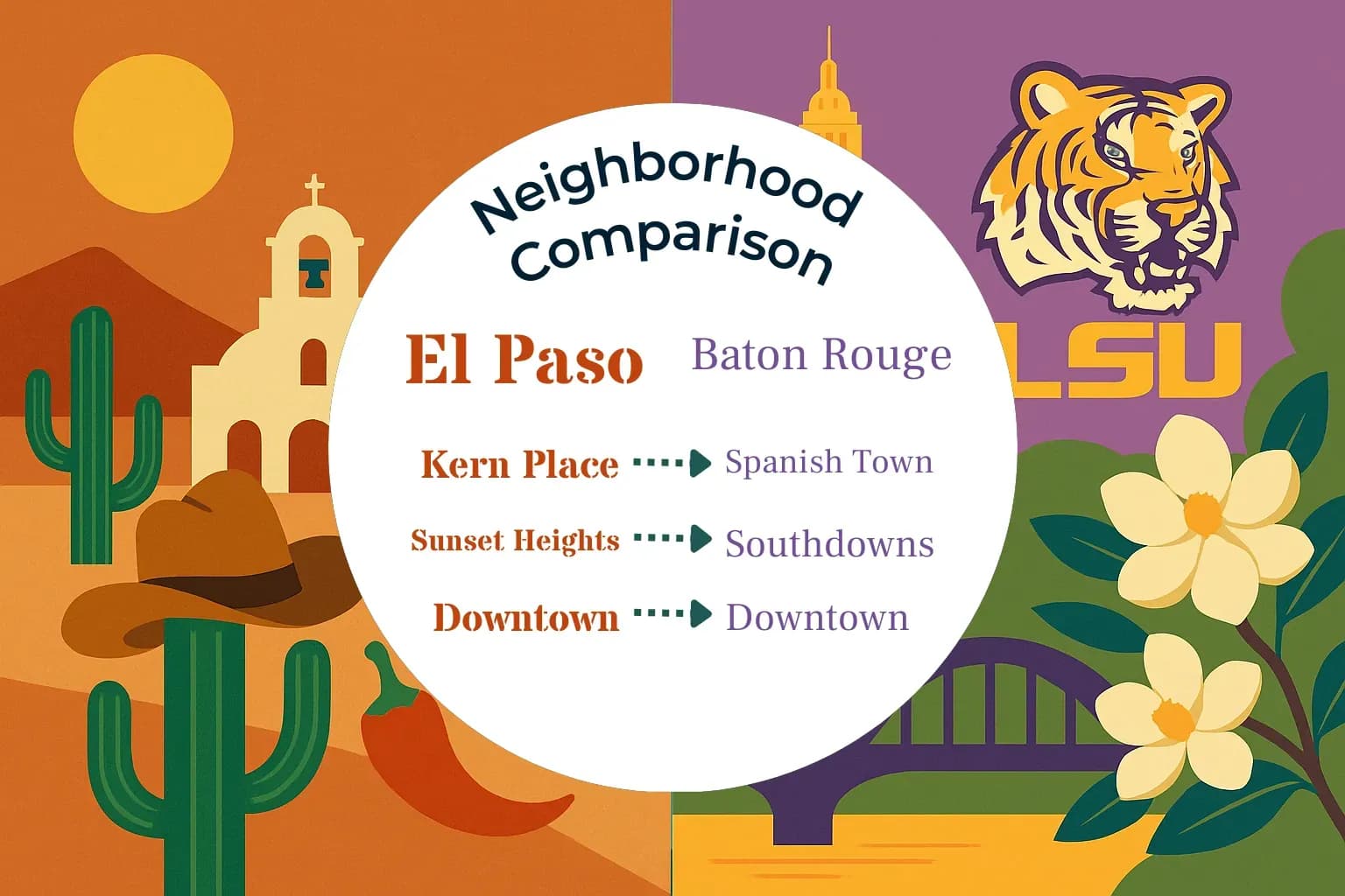 El Paso vs Baton Rouge Neighborhood Comparison
