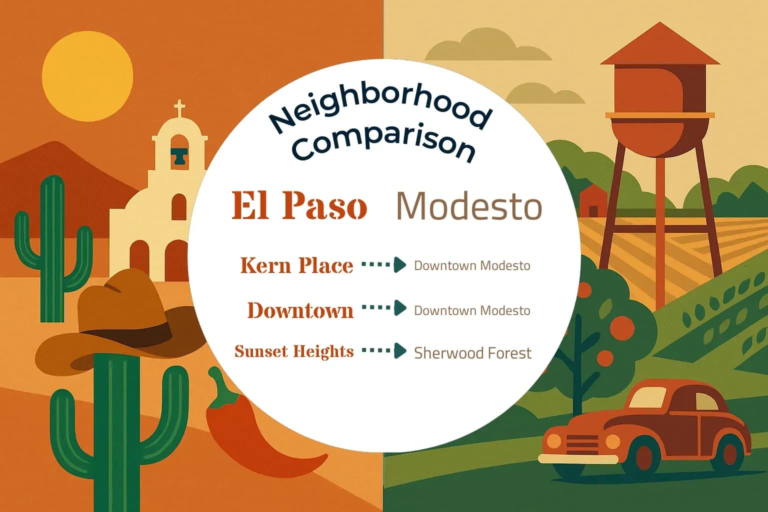 El Paso vs Modesto Neighborhood Comparison