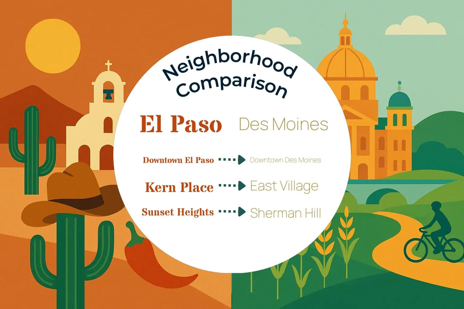 El Paso vs Des Moines Neighborhood Comparison