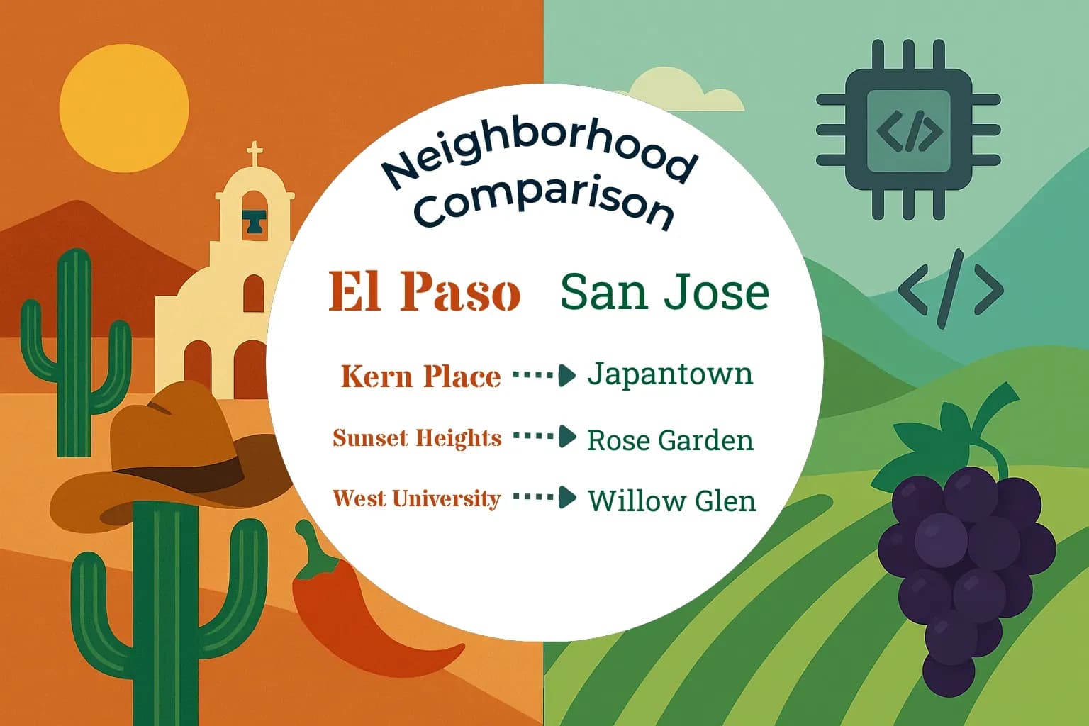 El Paso vs San Jose Neighborhood Comparison