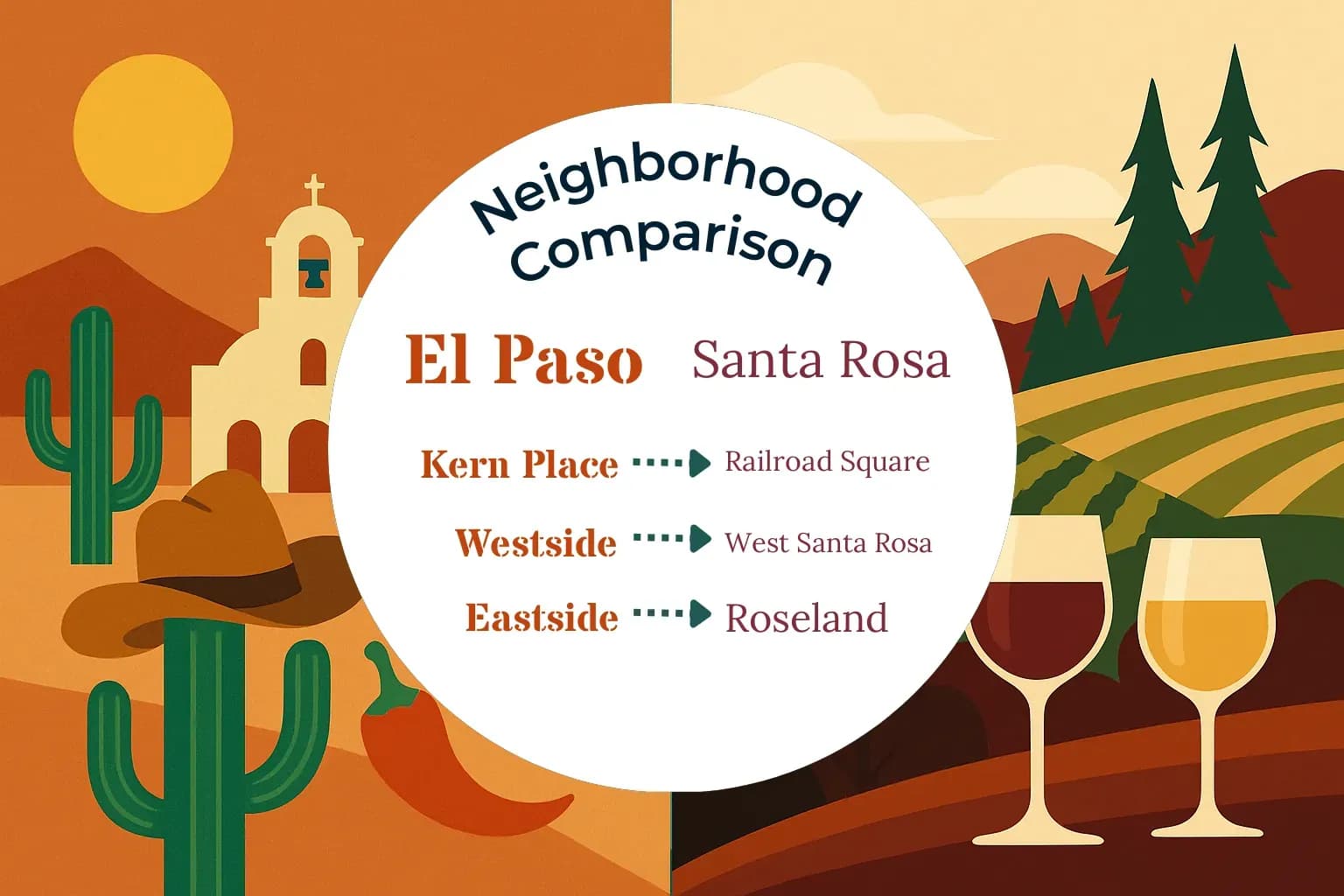 El Paso vs Santa Rosa Neighborhood Comparison