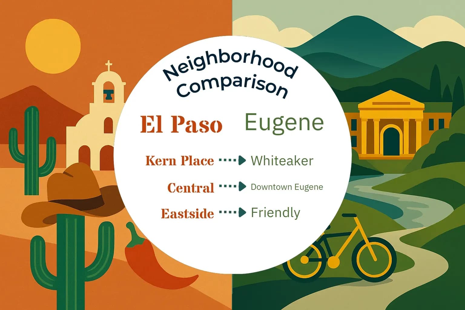 El Paso vs Eugene Neighborhood Comparison