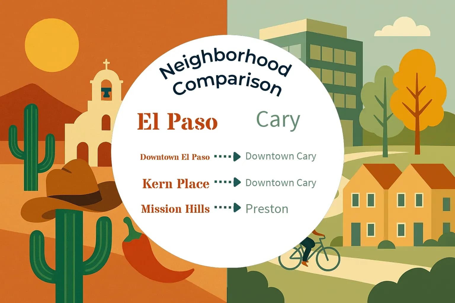 El Paso vs Cary Neighborhood Comparison