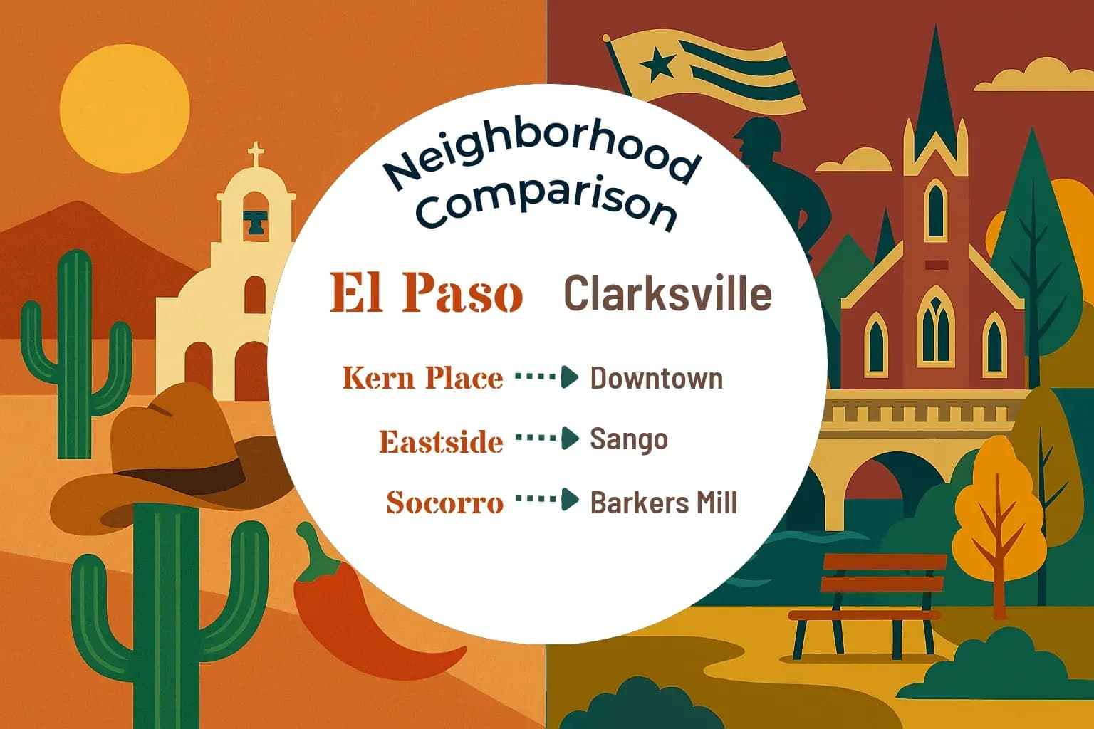 El Paso vs Clarksville Neighborhood Comparison