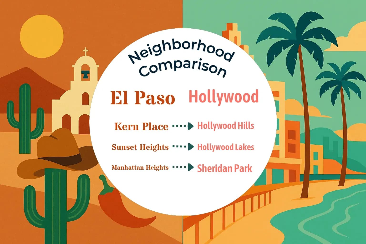 El Paso vs Hollywood Neighborhood Comparison