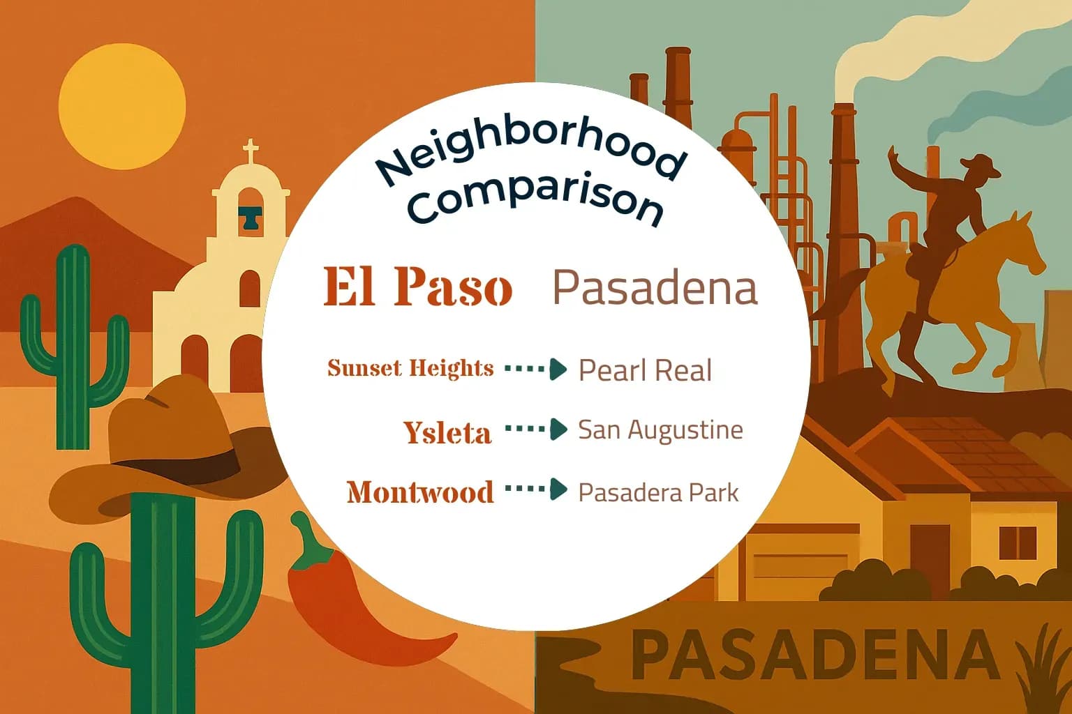 El Paso vs Pasadena Neighborhood Comparison
