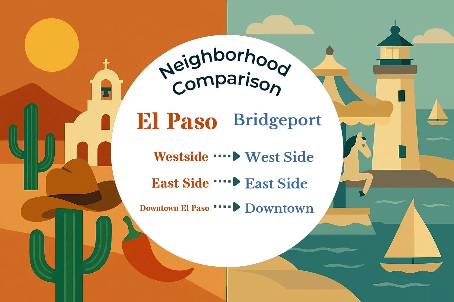 El Paso vs Bridgeport Neighborhood Comparison