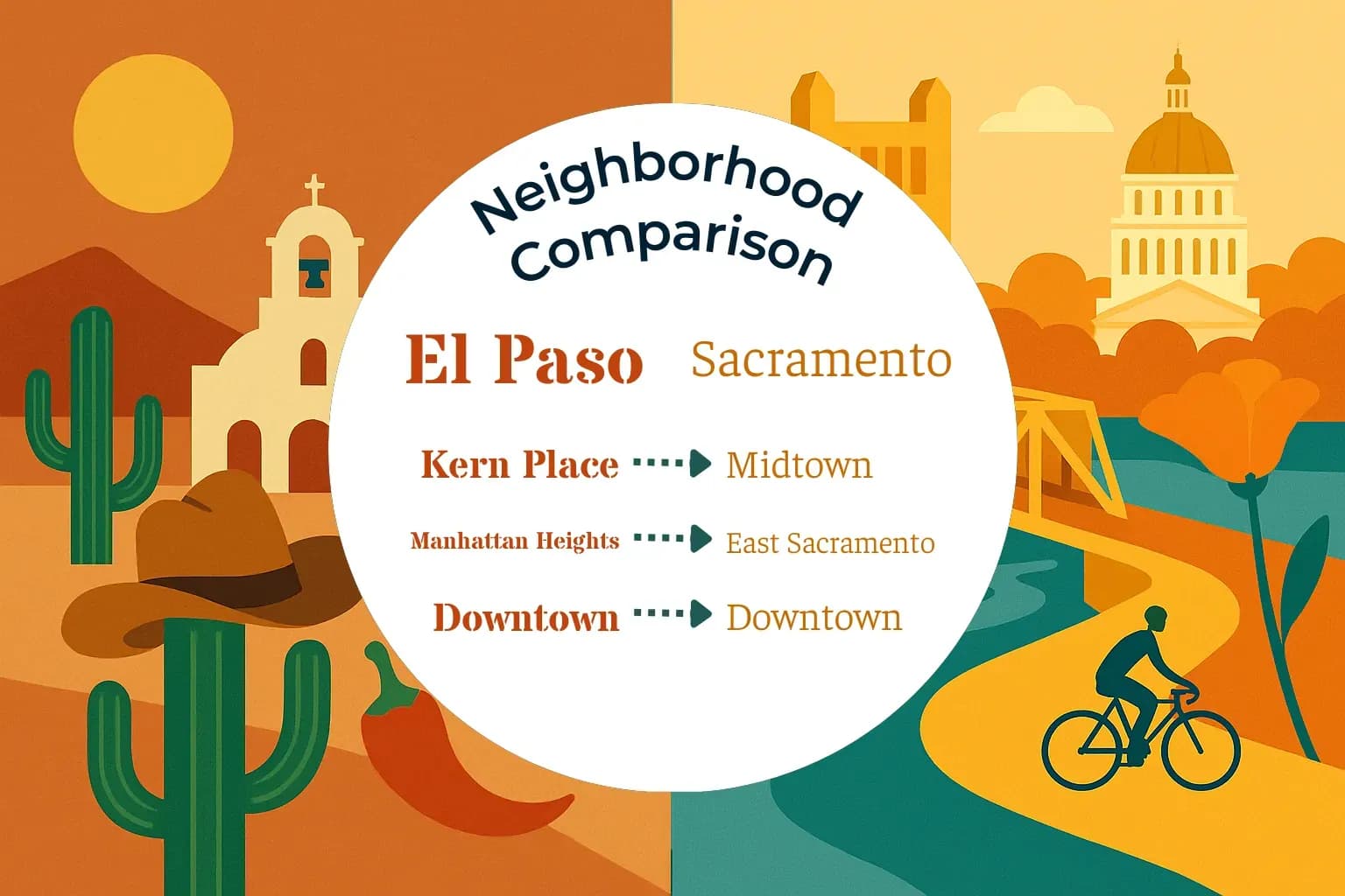 El Paso vs Sacramento Neighborhood Comparison