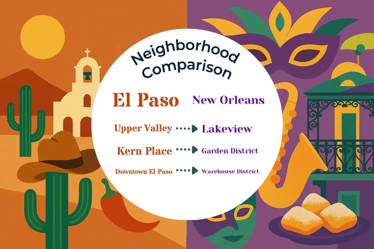 El Paso vs New Orleans Neighborhood Comparison